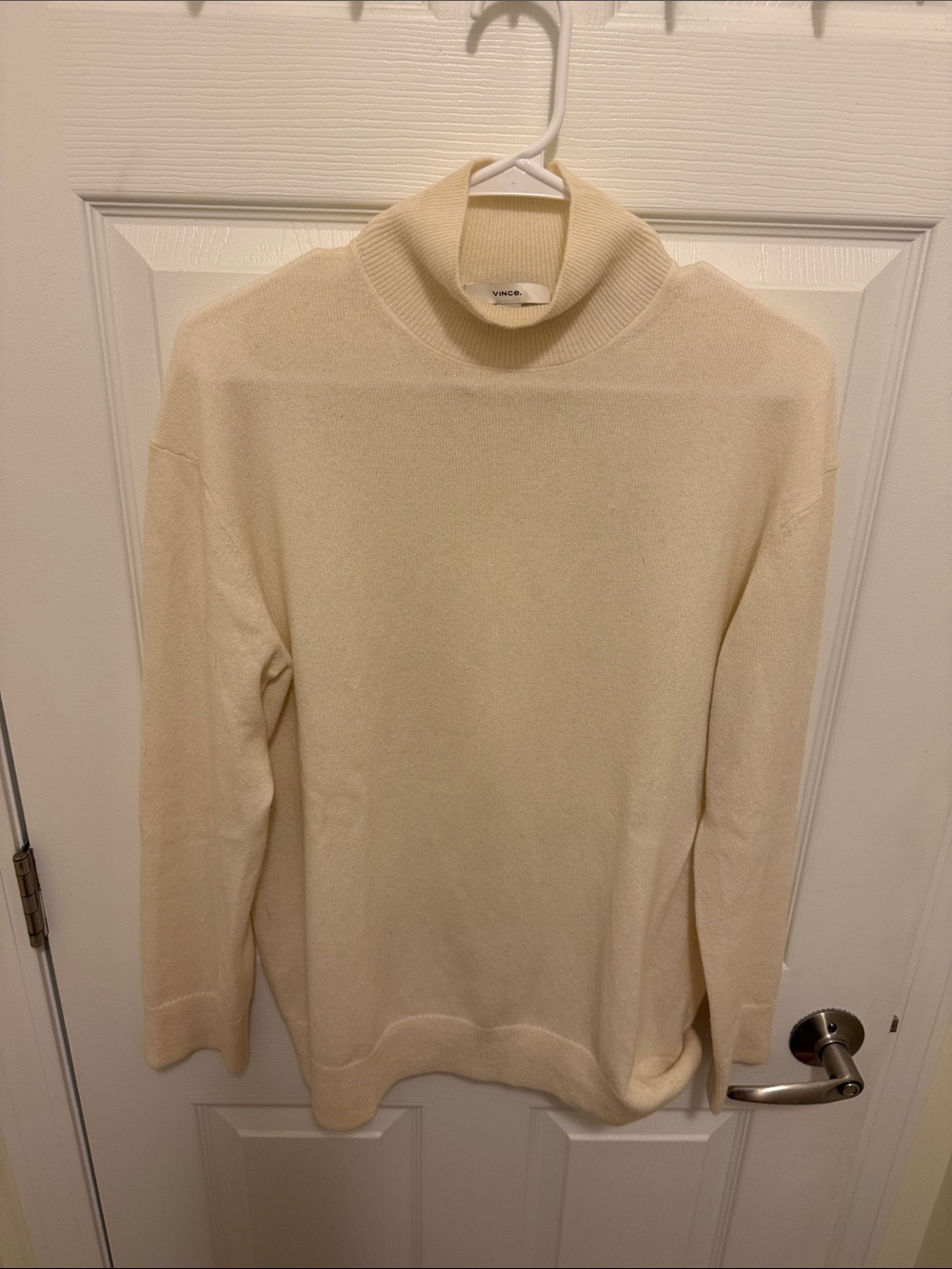 Vince Women's Cream Turtleneck Sweater - size medium.